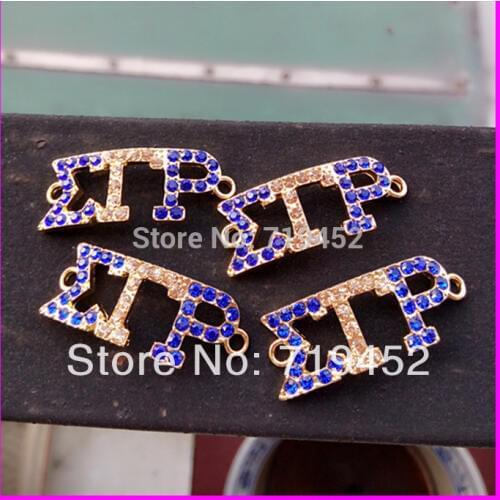 Free ship! 30pcs of Gold color bracelet connector, Society Union greek letter Rhinestone SGRHO Sigma gamma rho connector