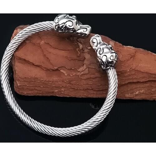 Viking stainless steel fancy faucet dragon bracelet exquisite opening titanium steel bracelet men and women jewelry gift
