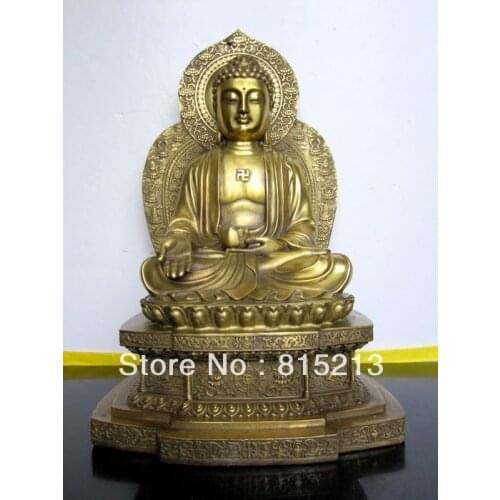 Wang 00060 Tibetan Buddhis Amitabha bronze buddha statue
