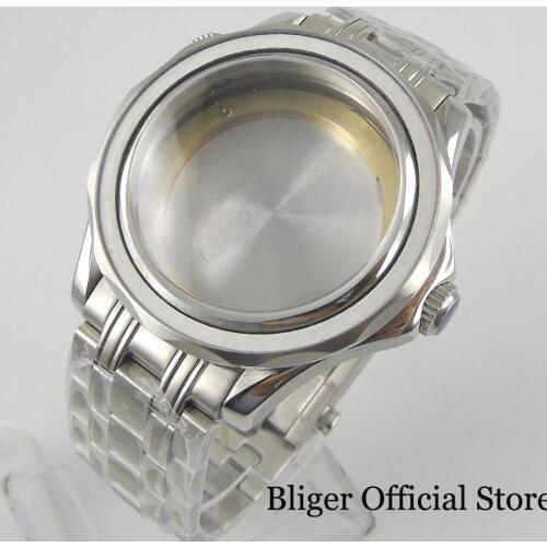 Stainlesss Steel Watch Case 41mm with Sapphire Glass + Watch Strap Fit ETA 2836 MIYOTA Movement