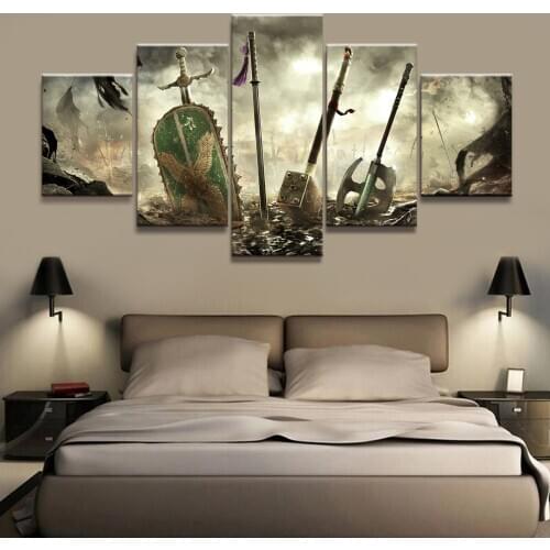 5 Piece Decorative Painting For Honor Game Poster Pictures Landscape Wall for Living Room Decor Canvas Wholesale