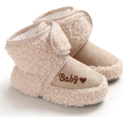 E&Bainel Baby Winter Warm First Walkers Baby Snow Boots Shoes Cute Infant Kids Boys Girls Soft Sole Indoor Shoes for 0-18M