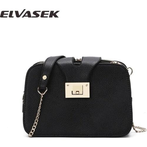 ELVASEK Autumn Women Shoulder Bag 2020 Chain Strap Flap Designer Handbags With Metal Buckle Clutch Bag Ladies Messenger Bags