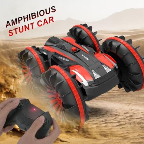 JTY Toys Rc Car 4x4 Rotate Roll Stunt Radio Remote Control Car Waterway Amphibious Waterproof Electric Cars Toy For Children