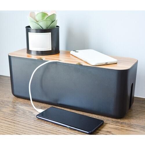 Cable Storage Box Charger Socket Organizer Multi-functional Desktop Network Line Bin Power Strip Wire Case