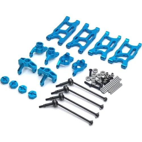 Metal Upgrade Parts Kit Suspension Arms Steering Knuckle for Wltoys 144001 124019 124018 LC Racing 1/14 RC Car
