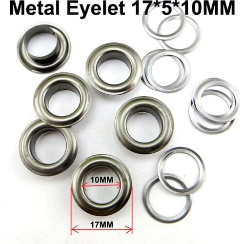 100PCS 17MM*10MM*5MM Metal Gray EYELETS Garment Button Sewing Clothes Accessory Round Buttons Handbag Leather Eyelet ME-77