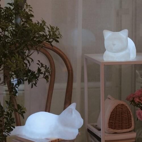 Cute Cat Night Light Battery Operated Vinyl LED Lamp for Children Bedroom Decorative