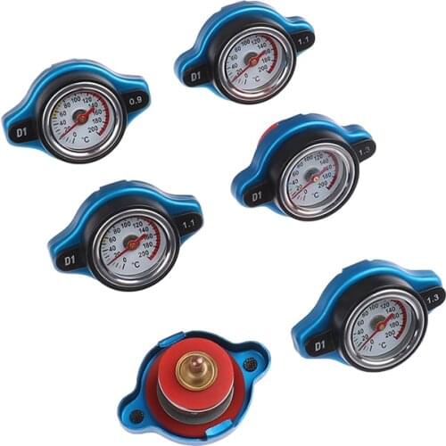 New Car Motorcycle D1 Spec Thermo Radiator Cap Tank Cover Water Temperature Gauge Utility Safe 0.9 Bar/ 1.1 Bar/1.3 Bar For Car