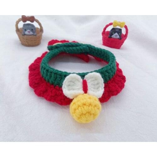 Cat Collar Handmade Crochet Yarn Adjustable Cat Collars Cute Accessories Pet Collar