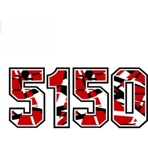 5150 Striped Car Guitar Decal Salute Sticker Strat Car Accessories Waterproof PVC Helmet Car Styling Decals Auto Parts 10CM