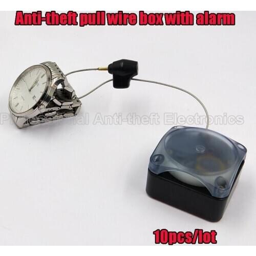 Anti theft pull wire box recoiler with alarm for valuable bags, watches and other luxuries 10pcs
