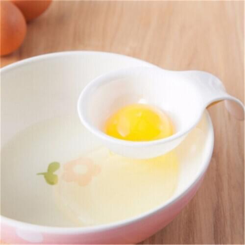 Egg Yolk Separator With Silicone Holder Eggs Yolk Filter Gadgets Separating Funnel Spoon Egg Divider Tool Kitchen Accessories