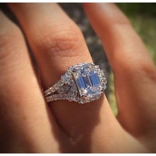 Luxury Female Ring Wedding Band High Quality Classic Wedding Jewelry Midi Engage Party Proposal Ring for Lover Shine Ring