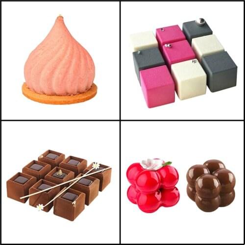 Meibum 4 Styles Silicone Cake Mold Chocolate Mousse Dessert Mould Muffin Pastry Tray Baking Tools Cake Decorating Molds
