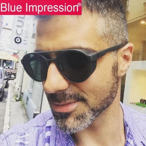 Steampunk sunglasses round retro sun glasses shades for Women Men European American fashion trends vintage Driving sunglasses