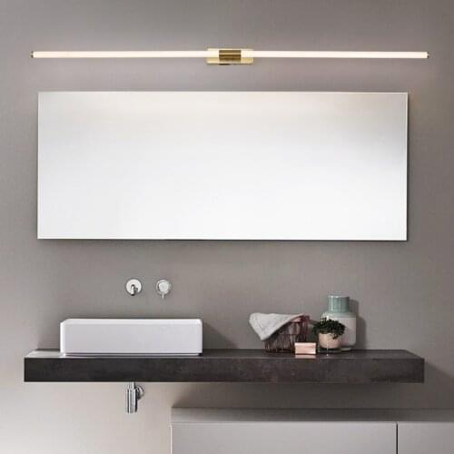 Modern led mirror lights AC85-265V Modern Bathroom mirror Length 530/800/950/1230/1520mm Wall mirror led Gold Plated Wall lamp
