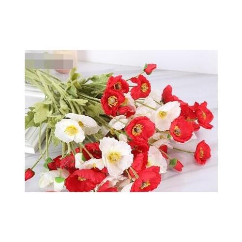 Corn poppy wedding flocking silk flower bouquet wedding hall decoration flower arrangement decoration manufacturers selling wedd