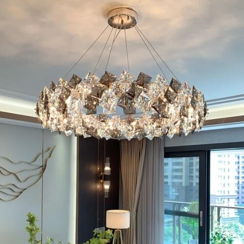Light luxury chandelier crystal chandelier high-end luxury living room lamp modern minimalist bedroom lamp creative lamps
