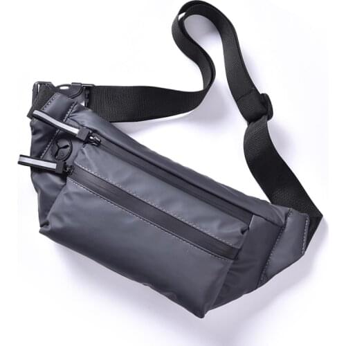 Men Waterproof Waist Bag Black Fashion Travel Outdoor Chest Pack Casual Crossbody Bag Nylon Bum Waist Belt Pouch 3 Colors