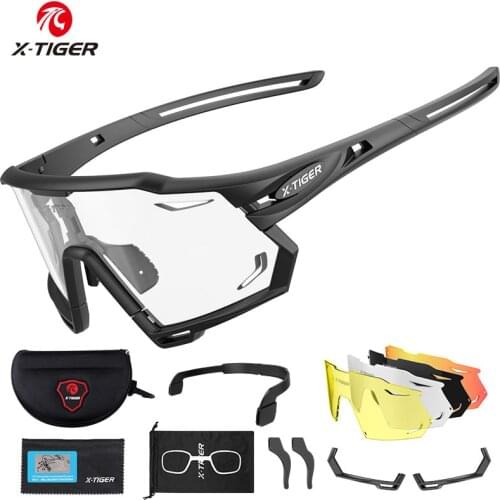 X-TIGER Photochromic Cycling Sunglasses Running Fishing Mens Glasses Polarized Women MTB Road Bike Eyewear Protection Goggles