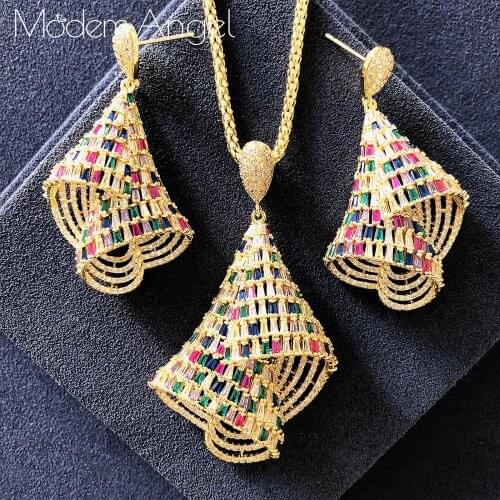 ModemAngel Luxury DUBAI Bangle Ring Set Nigerian Birdal Jewelry Sets Cubic Zirconia For Women African Beads Jewelry Sets