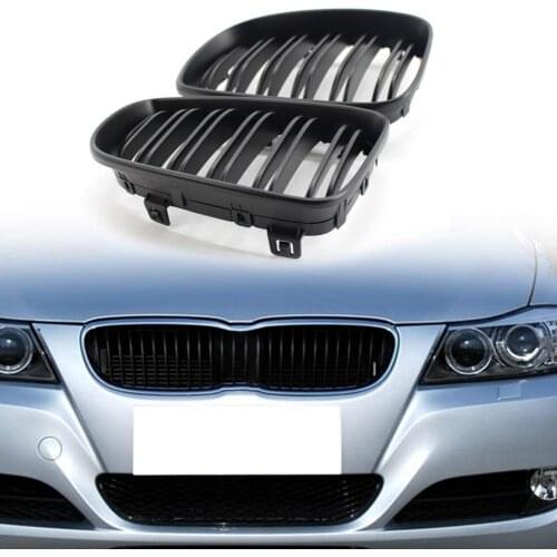 1Pair Car Matte Black Front Kidney Grilles 51137166439 51137322209 51137354949 for BMW 1 Series E81 E87 08-11