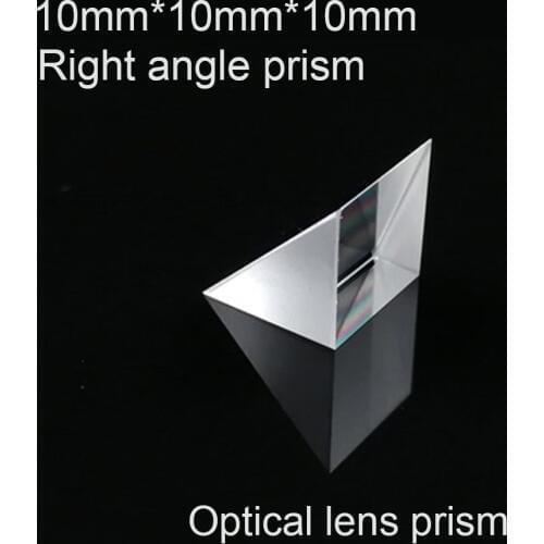 1pc 10mm*10mm*10mm Glass Triangular Prisms Right Angle Isosceles Prisms Lens Optical K9 Glass Material Testing Instrument GMN