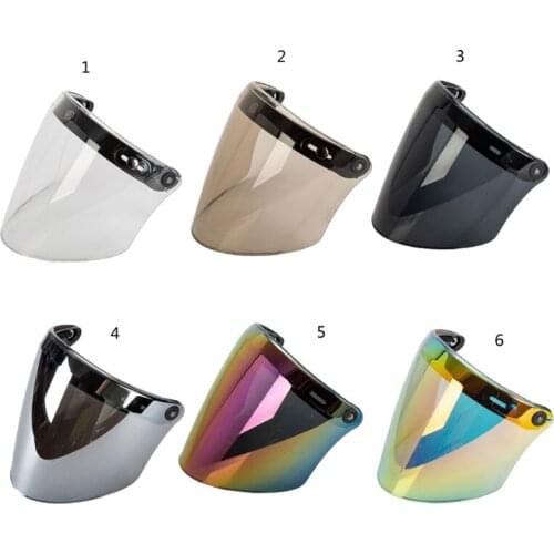 3/4 Open Face Helmet Visor Sun Shade Protector for 3-snap Retro Motorcycle Helmet Accessories
