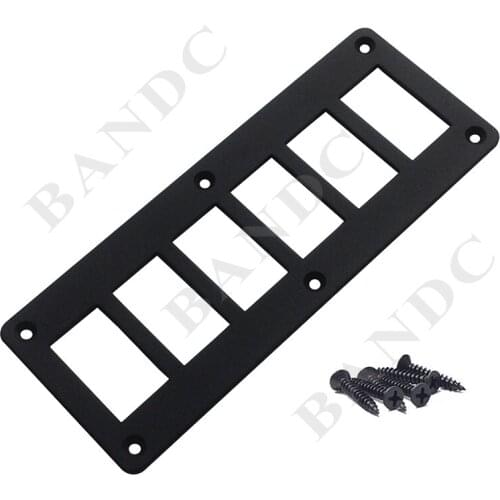Aluminum 6 Way Car Switch Boat Truck Light Rocker Switch Panel Mount for ARB Carling RV Bus，Button Housing Bracket+6 Srews