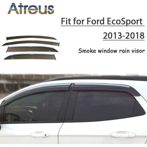 Atreus 1set ABS For 2018 2017 2016 2015-2013 Ford EcoSport Accessories Car Vent Sun Deflectors Guard Smoke Window Rain Visor