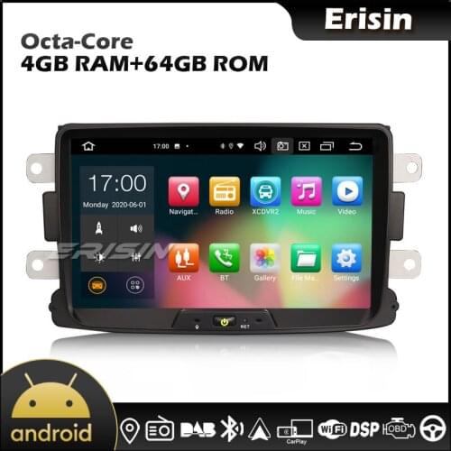 Erisin EU Stock 8129 8" Android 10.0 CarPlay & Auto 4G DAB DSP Car Radio for Renault Dacia Duster Logan Sandero Dokker Lodgy