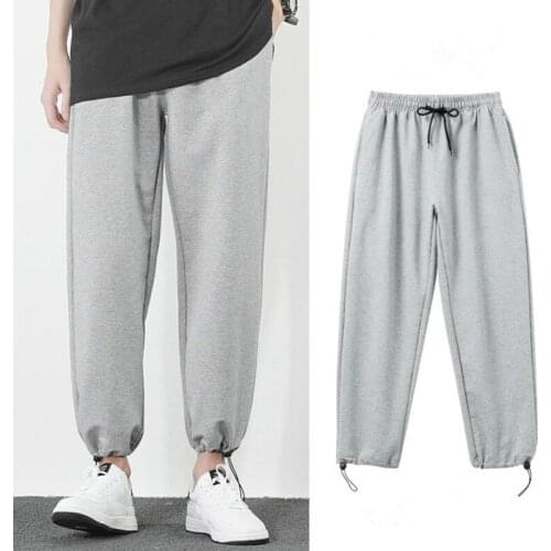 Spring Autumn Mens Sports Running Pants Joggers Loose knitting Tie feet Active Pants Gym Workout Harem Pants Plus size 3XL