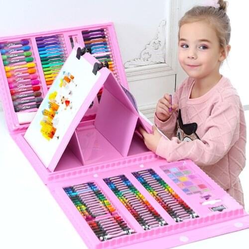 42-208PCS Children Kids Drawing Set Watercolor Pencil Crayon Water Pen Draw Board Student Painting Supplies Educational Toys