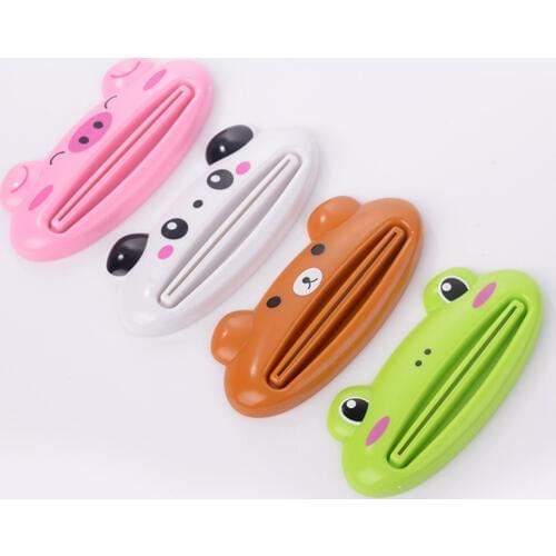 Animal easy toothpaste dispenser plastic toothpaste tube squeezer useful household bathroom toothpaste roll stand