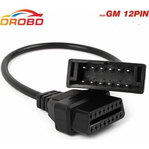 For GM 12 Pin OBDII OBD2 Auto Diagnostic Connector Adapter Cable GM12 to 16 Pin Cable for GM Vehicles Auto Scanner Adapter