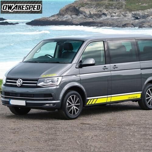 For-Volkswagen Caravelle T4 T5 T6 Auto Body Accessories Stickers 1set Car Door Side Skirt Stripes DIY Vinyl Stickers Decal