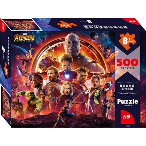 Disney 500 Piece Puzzle Avengers Marvel Intelligence Toy Puzzle 500 Piece Children Adult Puzzle Educational Toys Brain Teaser