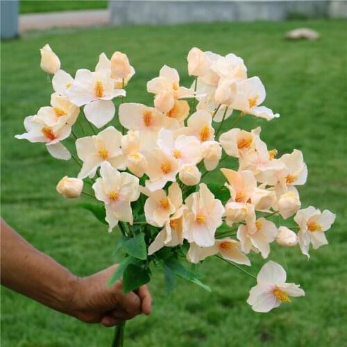 5Pcs Simulation 9 Heads Lilacs Artificial Silk Flowers Bouquet Home Display Wedding Background Wall Decorative Fake Flowers