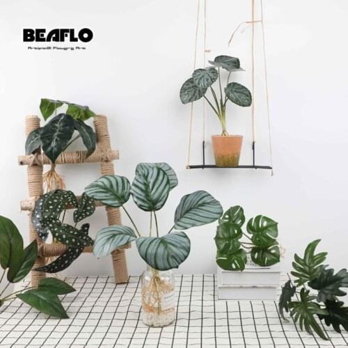 Fake Plants Green Artificial Plants Leaves Table Living Room Decoration Arrangement For Party Home Hotel Garden Outdoor Decor