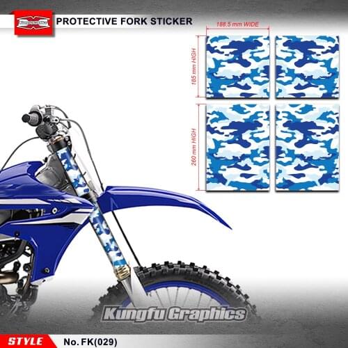 KUNGFU GRAPHICS Dirt Bike Upper Middle Fork Protectors Stickers Decals for MX Dirt Bike Off-Road Motorcycle, Camouflage