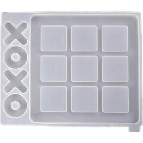 Tic Tac Toe Game Board and X O Silicone Molds Set Epoxy Resin DIY Art Craft Mold for Christmas NightA Art Crafts Tools