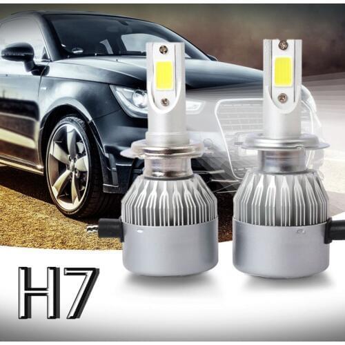 New 2pcs C6 LED Car Headlight Kit COB H7 36W 7600LM White Light Bulbs