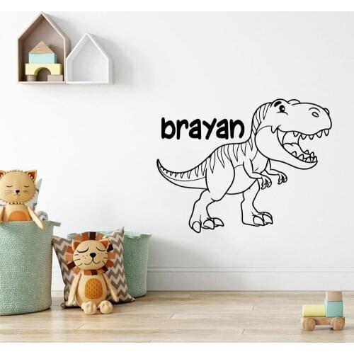 New Design Cartoon dinosaur Sticker Waterproof Vinyl Wallpaper Home Decor For Kids Rooms Decoration Mural Custom