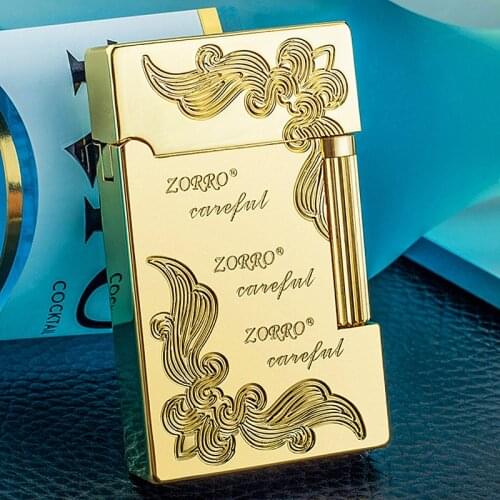 Original Zorro personality sound kerosene lighter steel Alloy Body Gasoline Oil Cigarettes Lighter boyfriend holiday smoke gift