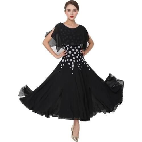 Dot ballroom dance dress women Spanish dress flamenco costumes dance wear women waltz dress tango costumes party dress splicing