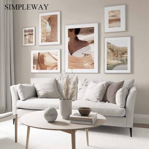 Scandinavian Desert Nature Landscape Poster Nordic Style Print Artwork Wall Art Canvas Painting Picture Modern Home Decoration