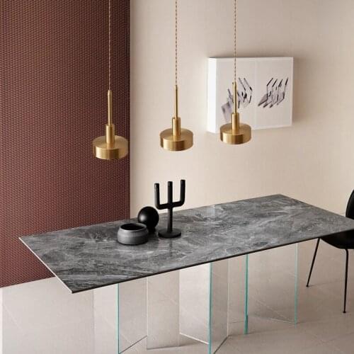 LED Modern Pendant Lamp Brass Body Home Decor Loft Style For Living Dining Room Bedroom Bedside 220V Tri-Color Changeable