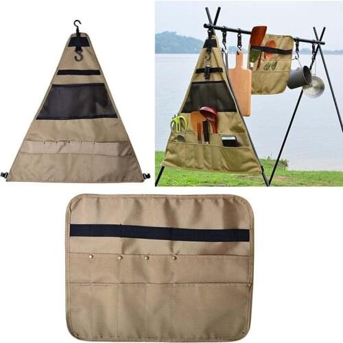 Storage Bag Oxford Fabric Camping Equipment Cutlery Pouch Waterproof Portable Thickened Hanging BBQ Chopsticks Picnic Organizer