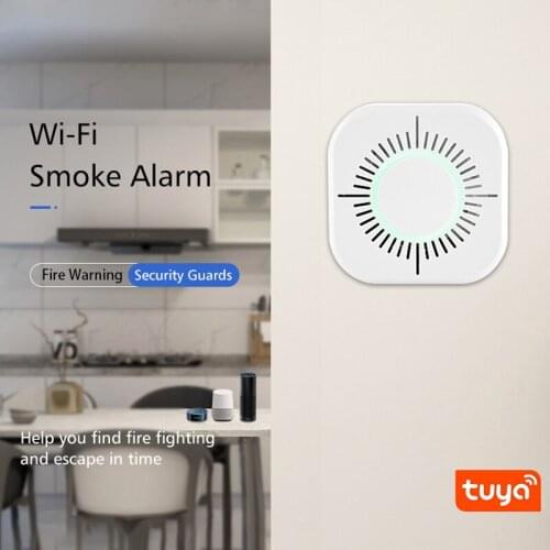 Tuya Wifi Smoke Detector Sensor Smart Fire Alarm Home Security System Firefighters Wifi Fire Protection Tuya Smart Life APP